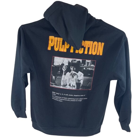 Pulp Fiction Black Hoodie L Unisex Soft Cotton Graphic Print Front & Back 31b - Picture 2 of 5